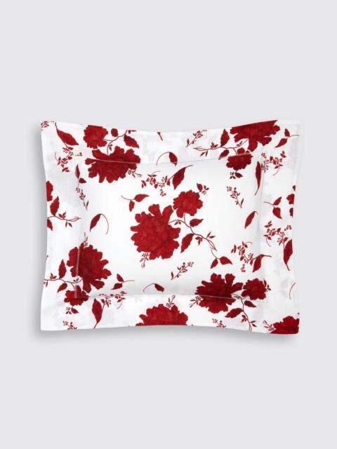 EMILIA WICKSTEAD Amalia Pillow Slip in Red Peony Print on White Linen
