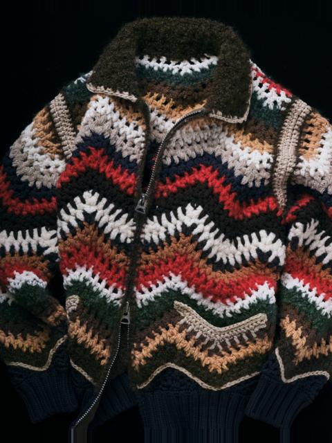 sacai Mix Crochet Knit Blouson