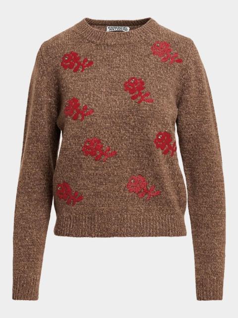 ESSENTIEL ANTWERP Korine Embroidered Wool Sweater