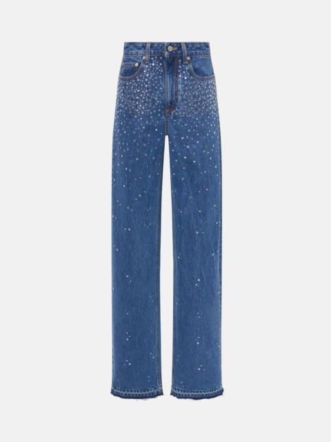 Alessandra Rich DENIM JEANS WITH HOTFIX