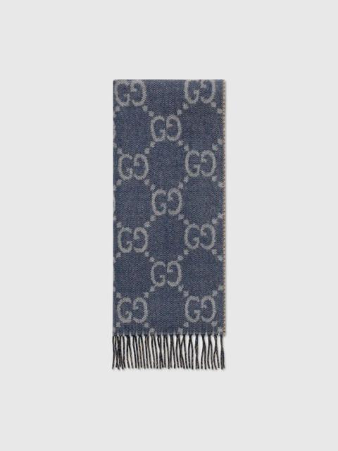 GUCCI GG jacquard knit scarf with tassels