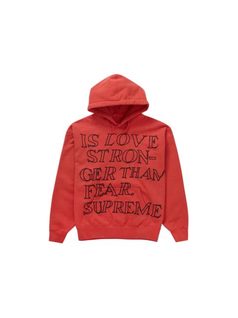 Supreme Stronger Than Fear Hooded Sweatshirt Burnt Red