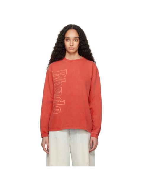 Rhude Red 'Rhude' Side Logo Long Sleeve T-shirt
