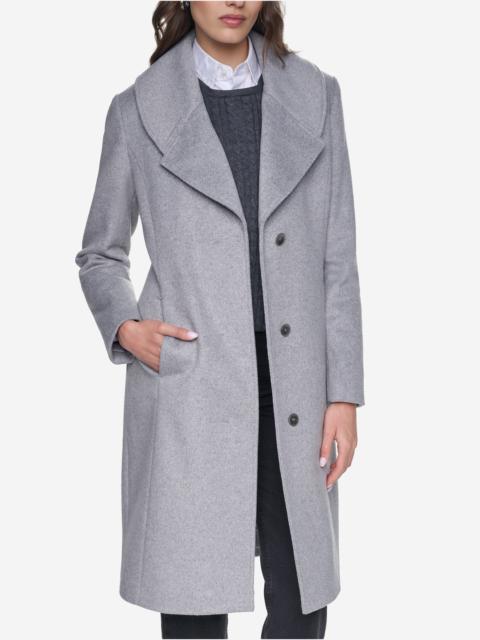 COLE HAAN Women's Slick Wool Draped Collar Coat