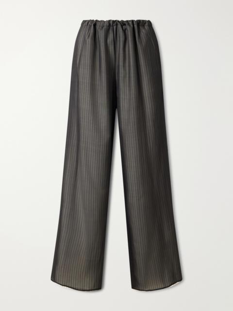KALLMEYER Cairo Striped Silk And Cotton-poplin Wide-leg Pants