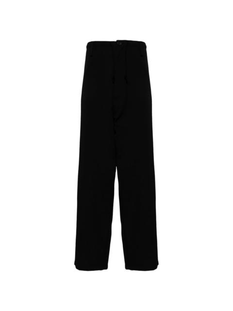 dropped-crotch wool trousers