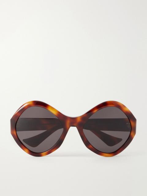 Valentino VLogo-embellished round-frame acetate sunglasses Tortoiseshell