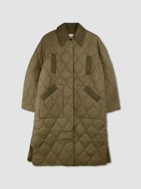 GANNI Raglan Midi Quilt Coat
