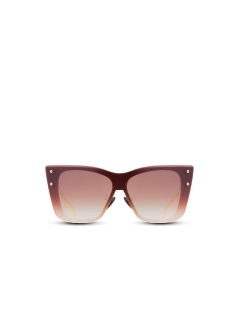 Balmain Tortoiseshell-effect titanium Armour sunglasses