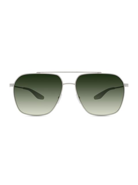 BARTON PERREIRA Men's Rizzo 60MM Titanium Aviator Sunglasses - Platinum Green