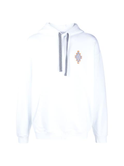 embroidered cross logo hoodie