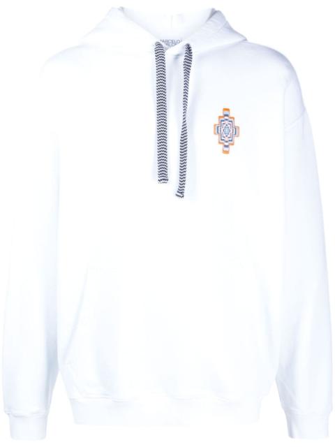 embroidered cross logo hoodie