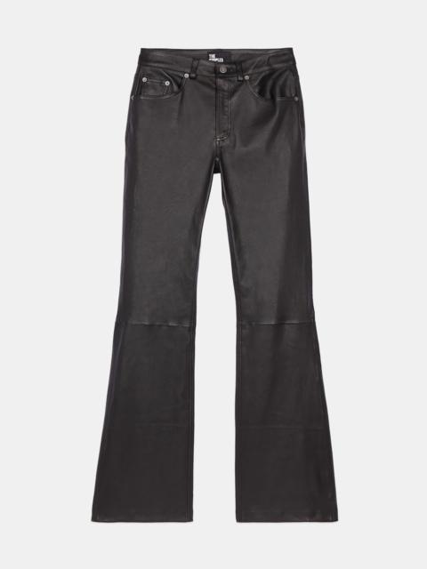 The Kooples BLACK LEATHER FLARE TROUSERS