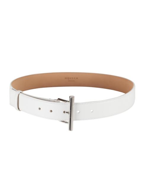 Alexander McQueen Women's Sling Leather Belt - Ivory Silver