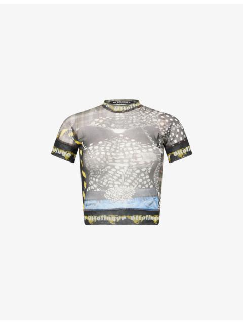 OTTOLINGER Mock-Neck Graphic-Pattern Mesh Top