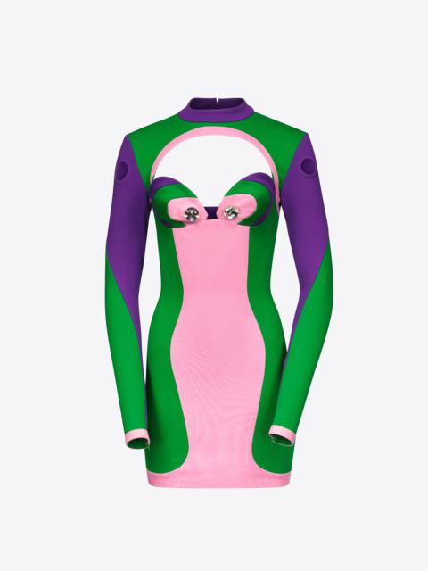 AREA BUSTIER CUP LONG SLEEVE DRESS