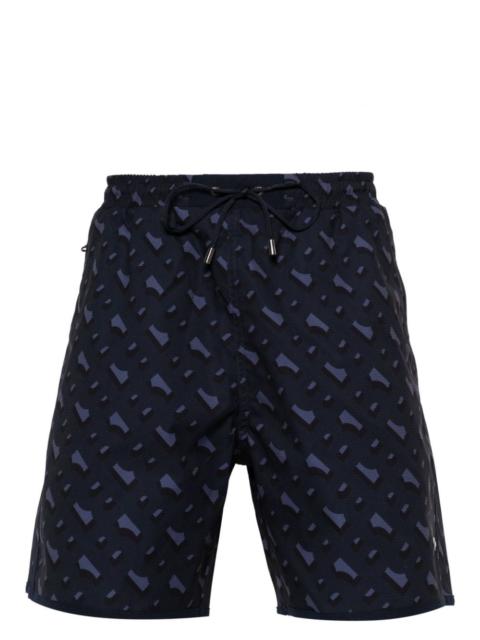 BOSS geometric-print swim shorts