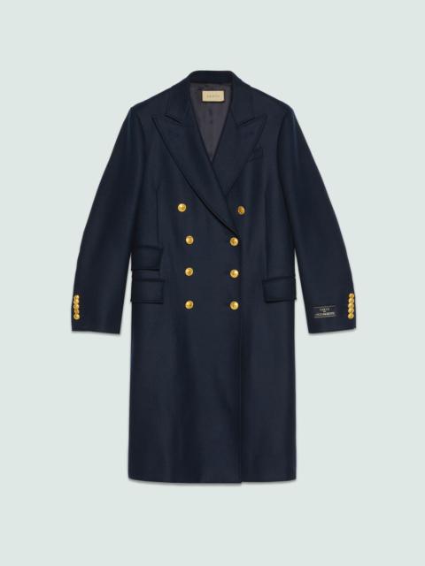 GUCCI Cashmere coat with label detail