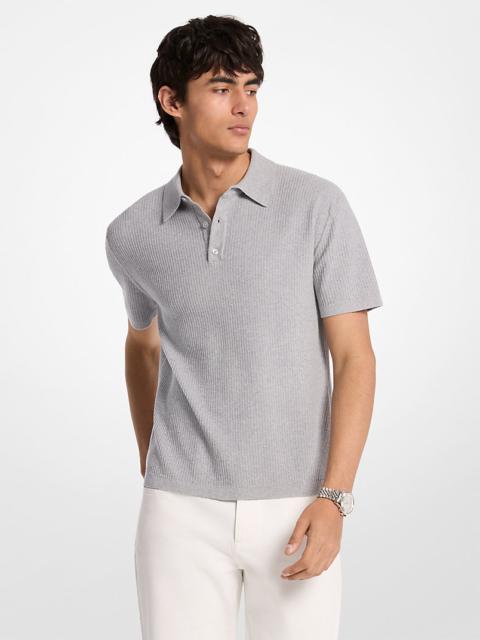 MICHAEL KORS Ribbed Cotton Polo Shirt