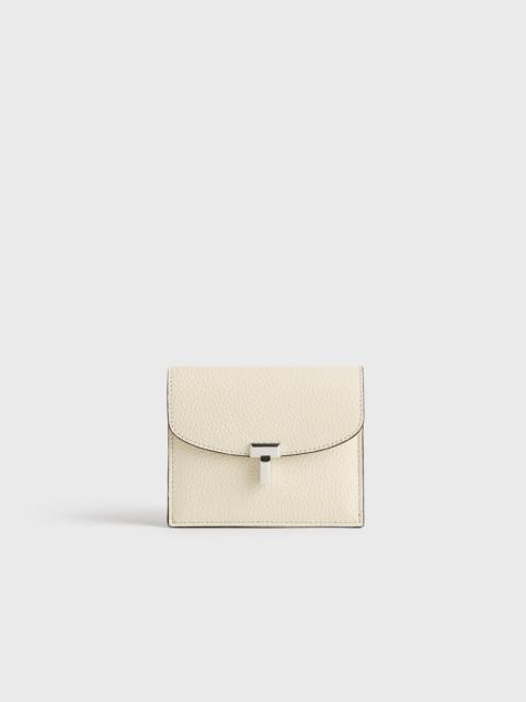 TOTEME T-lock grained-leather cardholder milk