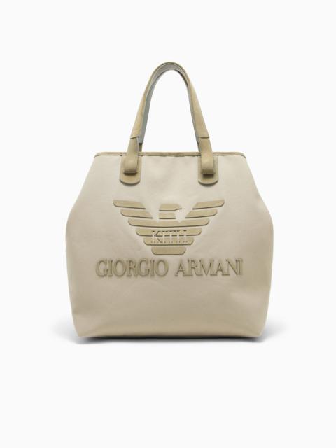 GIORGIO ARMANI COTTON SHOPPER WITH SUEDE DETAILS GIORGIO ARMANI X KITH