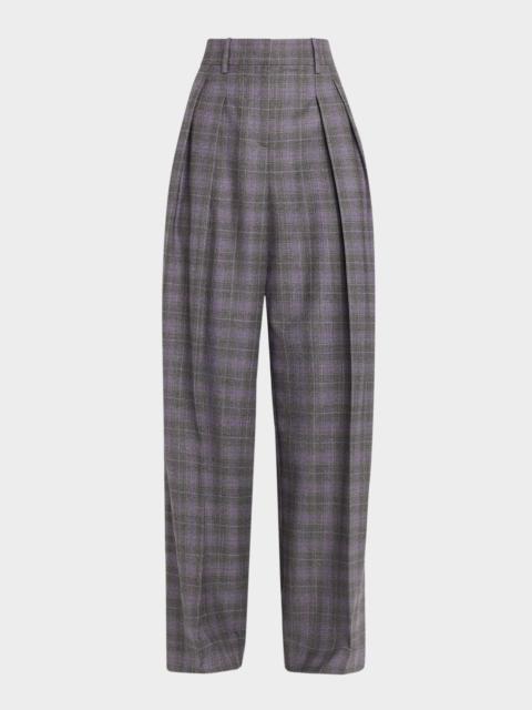 MICHAEL KORS COLLECTION Glen Plaid Cashmere-Wool Pants