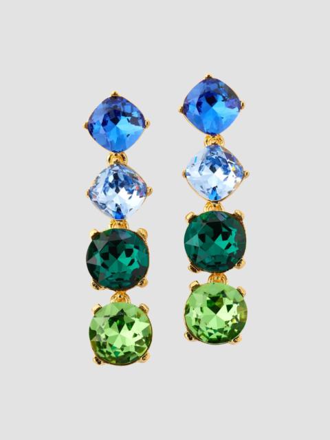 Oscar de la Renta Women's Goldtone or Silvertone & Glass Crystal Drop Earrings - Blue Multi