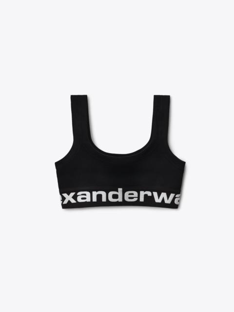 Alexander Wang LOGO ELASTIC SCOOP NECK BRA TOP