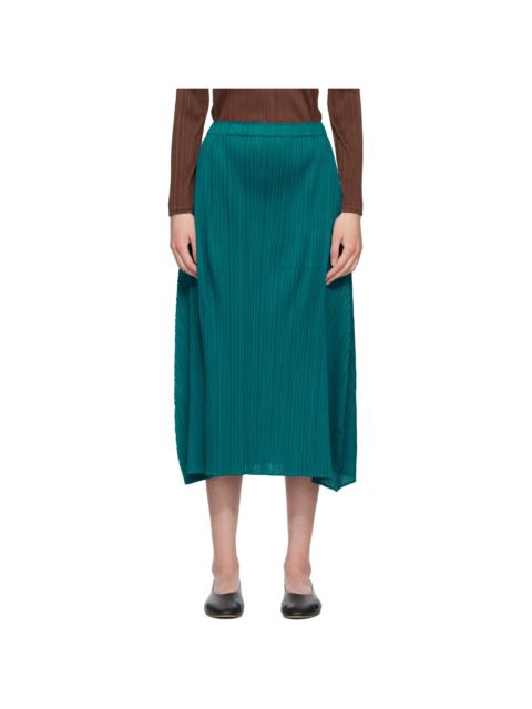 Pleats Please Issey Miyake Blue Monthly Colors October Maxi Skirt