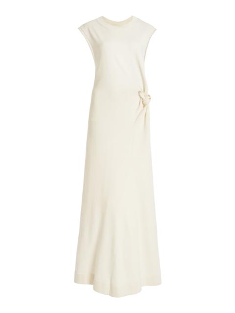 Jil Sander Knotted Wool Maxi Dress neutral
