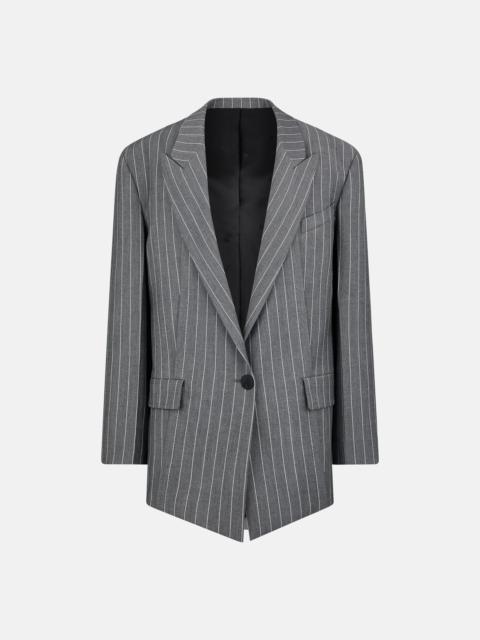 THE ATTICO ''GLEN'' GREY AND WHITE BLAZER