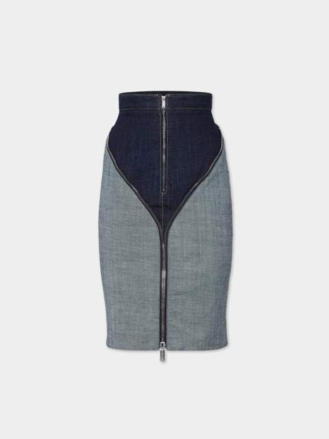 DSQUARED2 DARK URBAN WASH UPSIDE JEANS SKIRT