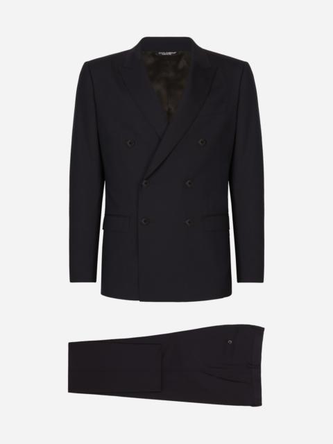 Dolce & Gabbana Double-breasted stretch wool Martini-fit suit