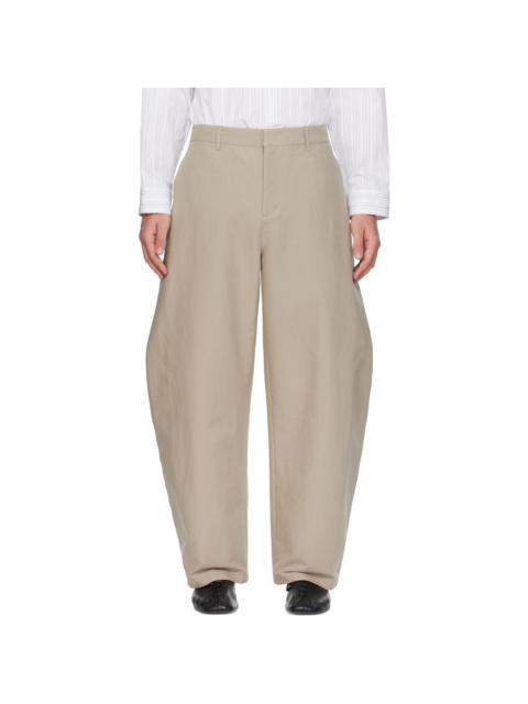 AMOMENTO Beige Curved Long Trousers
