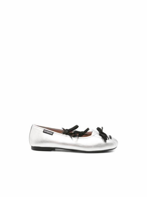 Moschino lace-up metallic ballet flats