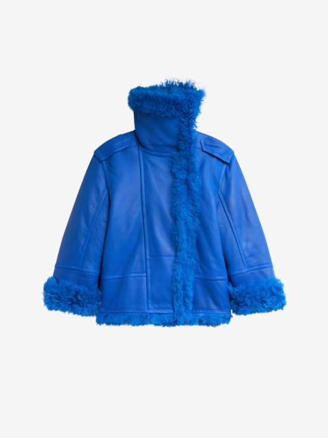 The Frankie Shop Viola Funnel Neck Jacket - Cobalt