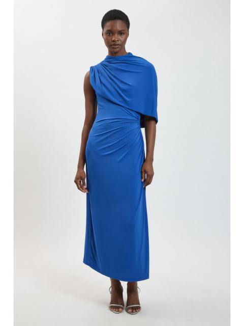 KAREN MILLEN Jersey Crepe Draped Detail Maxi Dress