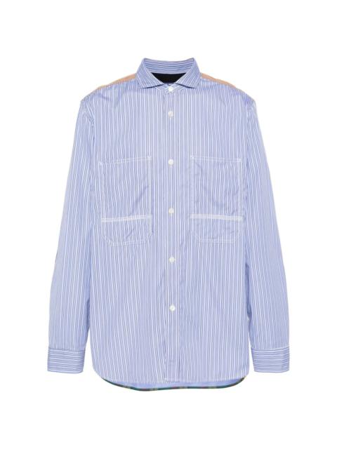 patchwork cotton-poplin shirt
