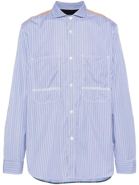 patchwork cotton-poplin shirt