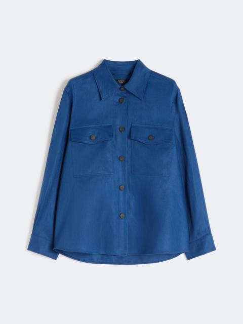 WEEKEND Max Mara WKIPOMPOSA Linen workwear jacket - CORNFLOWER BLUE