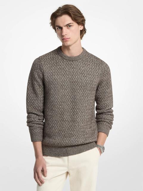 MICHAEL KORS Crosshatch Cotton Blend Sweater