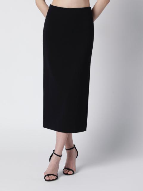 Max Mara Midi skirt in compact crêpe jersey in black