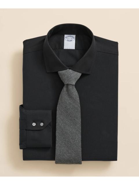 Brooks Brothers Stretch Supima® Cotton Non-Iron English Spread Collar, Herringbone Dress Shirt