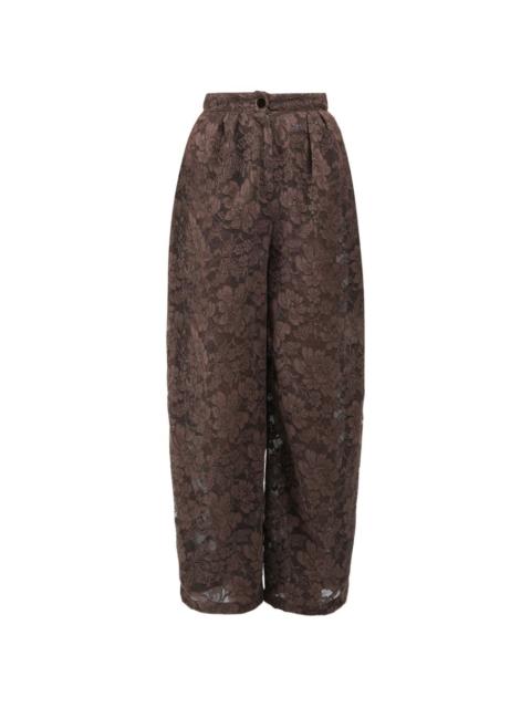 ROWEN ROSE lace carrot trousers