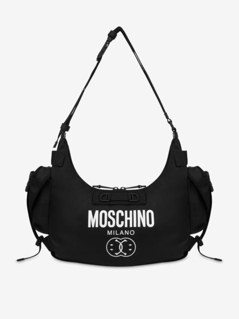 Moschino DOUBLE SMILEY® LOGO NYLON HOBO BAG