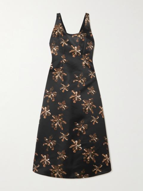 EMILIA WICKSTEAD Tippi Floral-print Satin Midi Dress