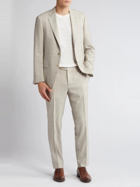 Canali Kei Trim Fit Slub Wool & Silk Blend Suit