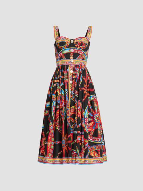Dolce & Gabbana Women's Geometric Cotton Sweetheart Midi-Dress - Variante Abbinata