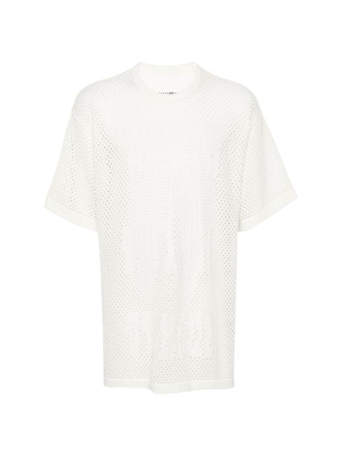 MM6 Maison Margiela intarsia-knit cotton T-shirt