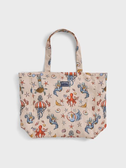 Vilebrequin Linen Tote Bag Aqua Circus - Vilebrequin for St. Regis